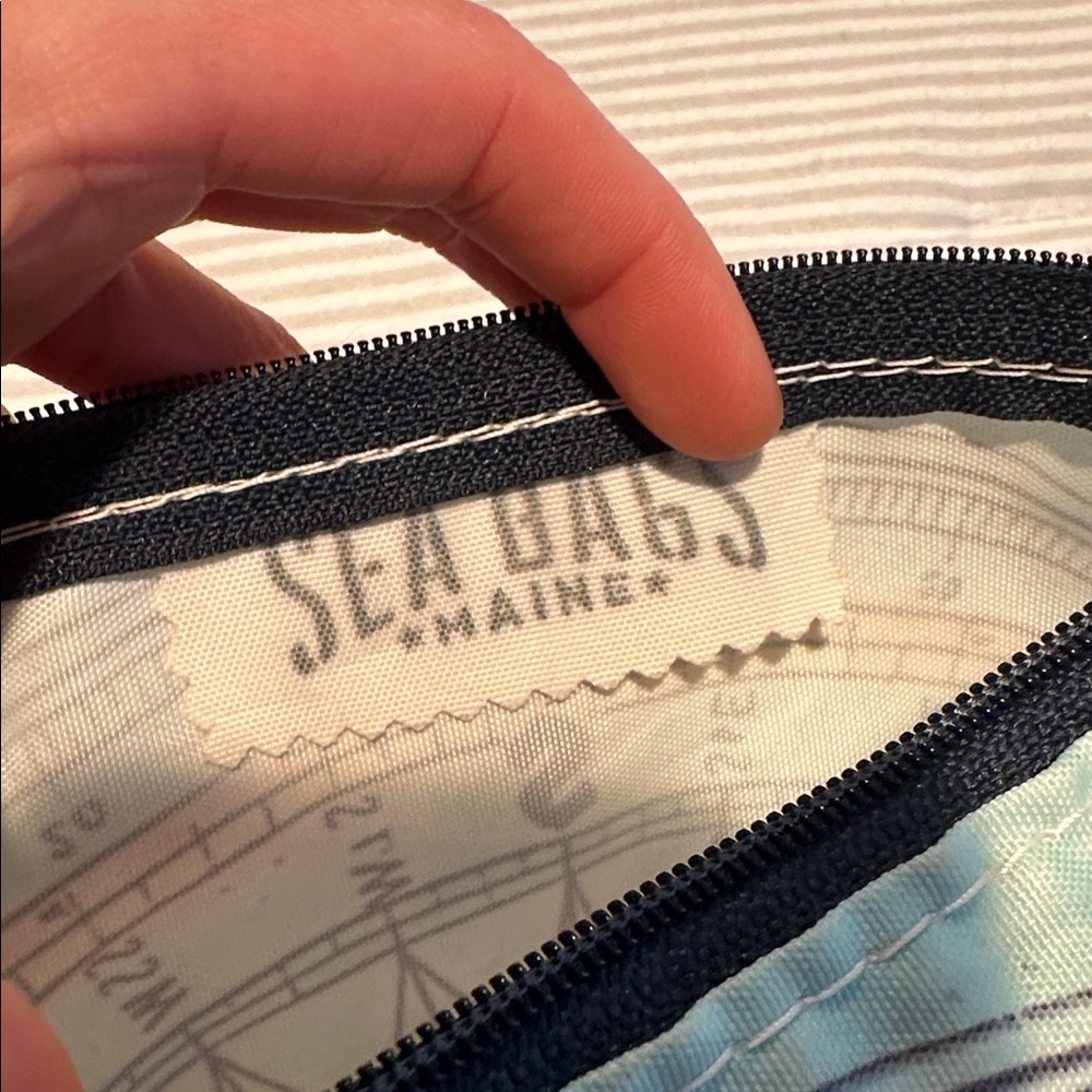 Sea bags of Maine Compass Design large Wristlet Pouch - Picture 2 of 2